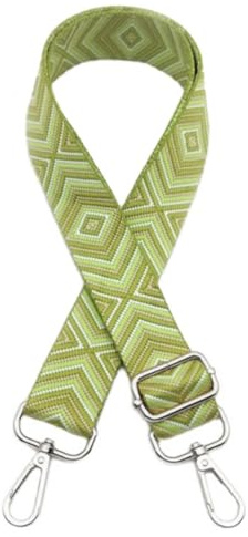 Whakano Bandoulière réglable pour sacs - Unisexe - Largeur : 3,8 cm - Confortable - Longueur réglable de 75 à 130 cm - Sangle de sac à changer - Accessoire de sac - Boucle argentée - Vert moutarde