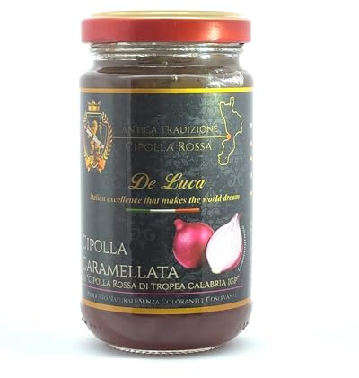 Karamellisierte rote Zwiebel Tropea IGP De Luca, alte Tradition, 230-g-Glas, frisch verarbeitet, 100% italienisch, hergestellt in Kalabrien
