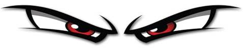 2 x 15cm Eyes Vinyl Stickers - Red Angry Evil Cartoon Character Funny Joke Bike Helmet Eye Car Vehicle Sign Decal Laptop Sticker #82529