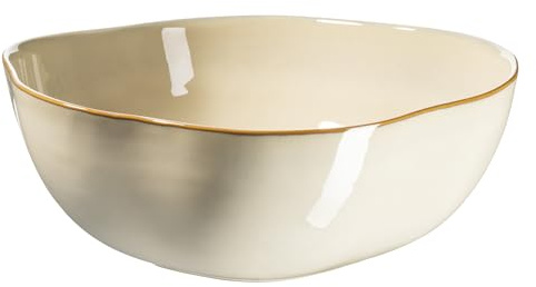 MÄSER Serie Cordelia, Salatschüssel aus hochwertigem Steinzeug, unregelmäßige Geschirr Formen; Steinzeug, Sand