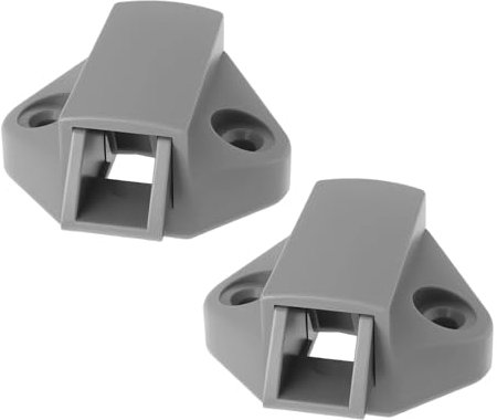 The Lord of the Tools 2 manijas grises para puerta de armario, base de nailon, media luna, cerradura de presión, base de bloqueo a presión, base de cerradura de gabinete, base de manija para coche,