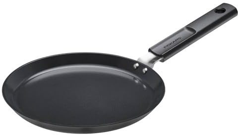 Fiskars omelette pan, hard face, diameter 22 cm, suitable for all hobs, non-stick coating, scratch-resistant, aluminium/plastic, black, 1075522