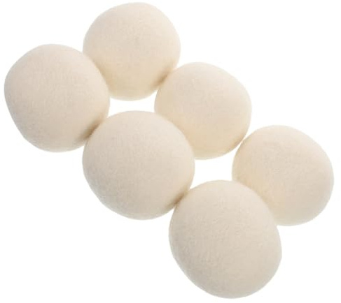 ORFOFE 6 Pcs Wool Dryer Balls for Home Laundry and Dryers Reusable Antistatic Fabric Softening Balls Natural Wool Material to Reduce Wrinkles and Static