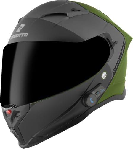 Bogotto H153 BT SPN Bluetooth Helm, schwarz matt/grün, L