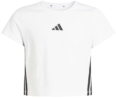 adidas Niñas Essentials Logo Shirt, White/Black, 5-6 Years