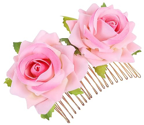 VICASKY 1pezzi Copricapo Da Sposa Decorazione Per Capelli Forcella Da Sposa Fermaglio Per Capelli Matrimonio Stile Rosa Femminile