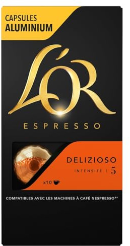 Café Capsules Expresso Intensité 5 Compatible Nespresso L'OR - la boite de 10 capsules Lot De 4 - Par Lot