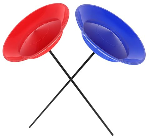 CORHAD 2 Juegos Platos Giratorios y Palos para Malabares Kit Completo para Adultos Accesorios de Circo para Práctica y Actuaciones Platos Resistentes para Malabarismo Visual