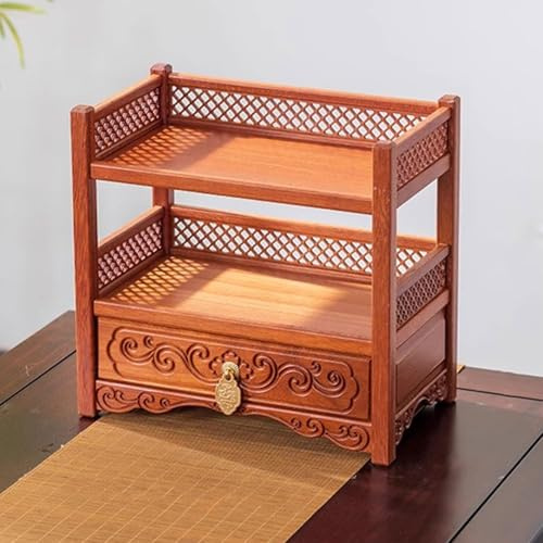 RTTZBOZ Buddhistischer Altartisch mit Schublade, Pooja-Tisch für Zuhause, Altarregal für Gebete, Wahrsagerei, Verehrung Oder Möbelstück zur Präsentation(Orange,35cm/14in)