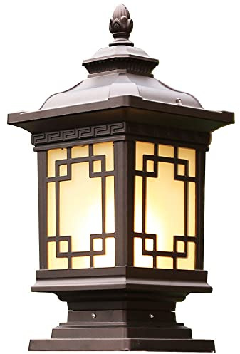 GDBTDL Lampada da Esterno Moderna per Pilastri,Elegante Pilastro cancello,Lampada a Colonna da Parete,Durabile Lampione in Alluminio per Cortile e Giardino,Impermeabile,Energeticamente Efficiente E27