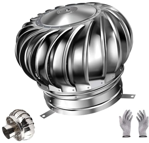 110mm Comignolo Girevole, Comignolo Canna Fumaria in Acciaio Inox, 160 250 300 450 500mm Copertura Girevole for Camino di Scarico, Rotondo Cappello Antipioggia, per Canna Fumaria(110mm/4.3in)