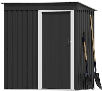 Devoko Abri de Jardin métallique 5x3 ft, Rangement extérieur pour Jardin, terrasse et pelouse, ventilé, résistant aux intempéries, pour Cour, Maison, Usage Domestique, Noir