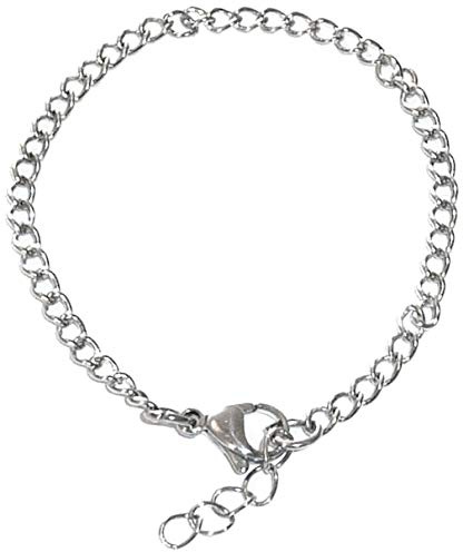 Hidden Hollow Beads Adjustable Silver Charm Bracelet Chain | Durable Jewelry Base for DIY Accessories, Clip On Charms Compatible | Stylish Bracelet for Custom Designs (Charm Bracelet with Crystal Charm)