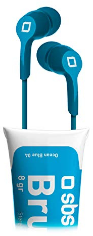 SBS Auricolare Brush stereo in confezione tubetto vernice, cavo jack da 3,5 mm, microfono integrato, tasto alla risposta, colore blu