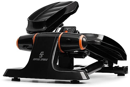 Capital Sports Galaxy Step - Steps Fitness, Stepper, hasta 110 Kg,Ordenador de Entrenamiento, App FitShow, Bluetooth, Sistema hidráulico de absorción de pisada, Stepper Fitness casa, Negro