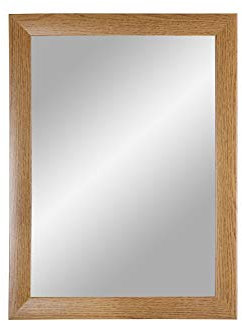 ByMoris Spiegelrahmen Eiche Rustikal 60x80 cm Wandspiegel Deko-Spiegel mit MDF-Holz Rahmen Modern Vintage alle Größen individuell Maß gefertigt 100% Made in Germany