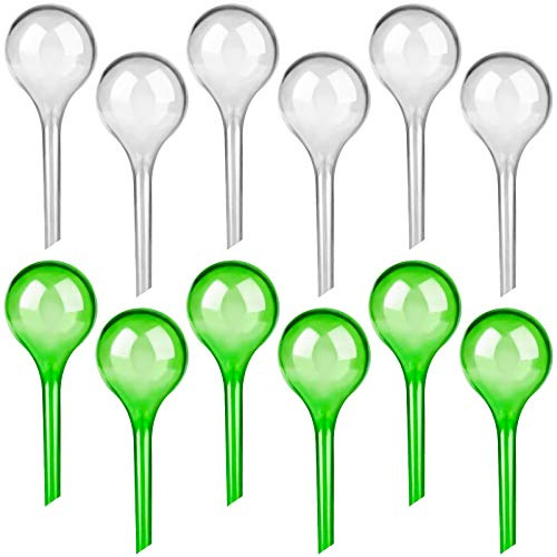 12 Stück Kleine Pflanzen Gießkugeln - 13x5cm Pflanzen Bewässerungskugeln | Topfpflanzen Selbstbewässerung PVC Bewässerung-Kugeln Wasserspender für Pflanzen