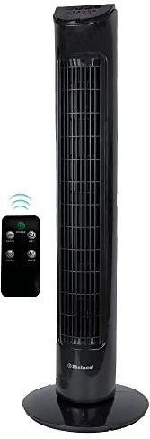 Belaco 32Inch Tower fan Cooling fan Free Standing fan 7.5 Hour Timer, Remote control 3 Breeze Speed 85 Degree oscillating 45W (Black)