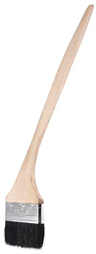 sourcing map Bent Radiator Paint Brush 17 Length 4 Width Bristle with Long Wood Handle for Wall Treatment Black