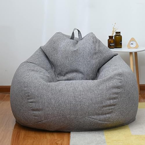 Highdi Fodera per Poltrona a Sacco per Poltrona e Divano,Senza Imbottitura per Adulti e Bambini per Decorazione della Soggiorno Camera Giardino Salotto (100x120cm,Grigio scuro)
