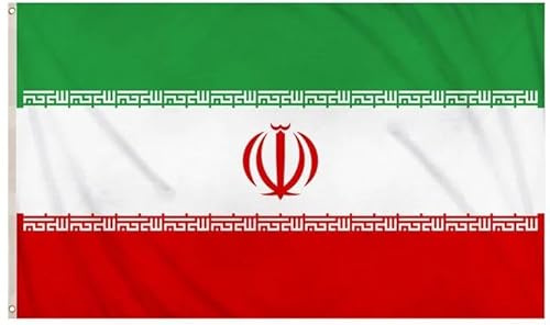 LARGE 5FT X 3FT FLAG - National Flag Supporters Flag Party World Cup Football Double Stitched Seam & Metal Eyelets (Iran)