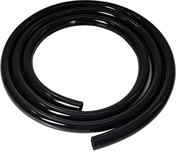 Feelers Black PVC Vinyl Tubing 5/8 ID x 7/8 OD Water Fish Tank Aquarium Air Line Lightweight Hose BPA Free, 16.4 Feet