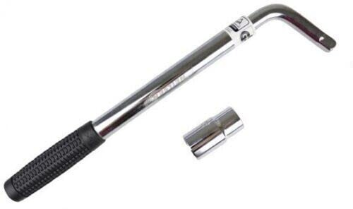 Dunnet Tools Radmutternschlüssel, ausziehbar, 35,5 cm - 53 cm, mit 17 und 19 mm Buchse, inkl. TÜV-geprüft, robust, kompakt, Radmutternschlüssel