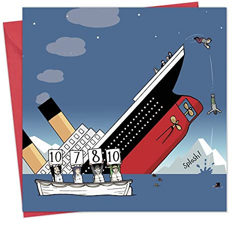 Twizler Lustige Karte mit Titanic - Blankokarte - Lustige Geburtstagskarte für Männer oder Frauen