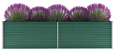 XIAOGUANG Garten-Hochbeet, Pflanzkübel, Kräuterbeet, Hochbeete-kit, Schneckenzaun, Pflanztrog, Pflanzgefäße, Pflanzfolie Für Hochbeet,Teichbecken, Verzinkter Stahl 320x80x77 cm Grün