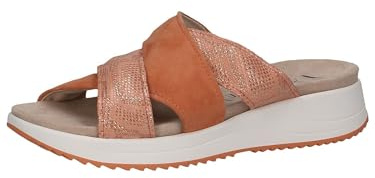 CAPRICE Damen Pantoletten aus Leder Glitzer, Orange (Orange Comb), 40 EU