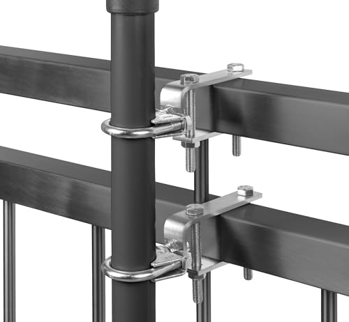 STORM-PROOF Sonnenschirmhalter Balkongeländer Charlie 2er Set aus Metall für eckige Geländer