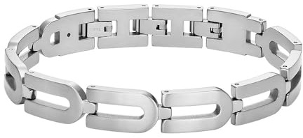 FOSSIL Heritage D-Link-kedja i rostfritt stål för män, JF04692040, Mörkt silver