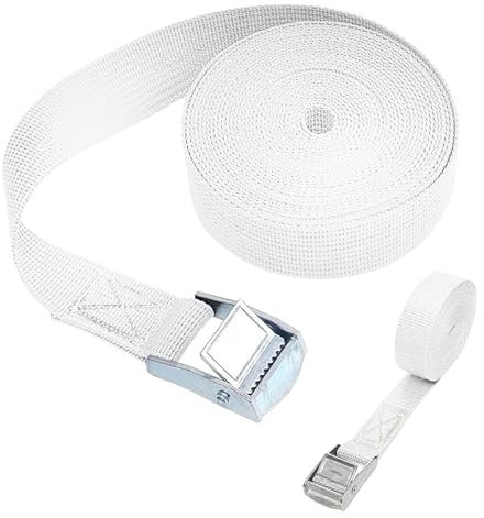 Trimming Shop Cinghie con fibbia regolabili resistenti, 25 mm, cinghie a cricchetto, cinghie di ancoraggio e cinghie di tensione del carico per moto, carichi, rimorchi, camion, fissaggio bagagli, 1