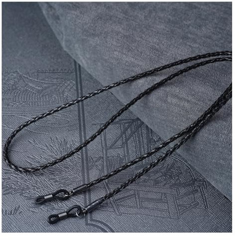 Wisafory 10 Stück Universal Brillenband Brillenkette aus Leder Brillenkordel Sonnenbrillen Kette Wasserfest Brillenbänder Eyewear Strap Brillenhalter für Sonnenbrille, Lesebrille Schwarz