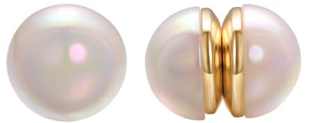 Airokiy Magnet Ohrringe Perlen Dame Ohrringe Ohne Loch Magnet Gold Edelstahl Magnet Perlen Ohrclips Hypoallergene Modeschmuck