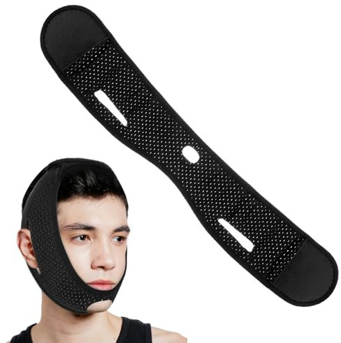 AOZUO Anti Schnarch Kinnriemen, Verstellbarer Schnarchstopper Gegen Schnarchen Kinnband Gegen Schlafapnoe Anti Schnarch Kinnriemen für Männer und Frauen