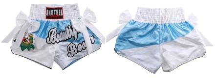 Volere è potere, Pantaloncini da Boxe, Pantaloncini da Kickboxing, Pantaloncini da Muay Thai, Pantaloncini da Boxe, Pantaloncini Sportivi, Uomo Donna, Pantaloni da MMA di Lusso, Blu bianco, M/L