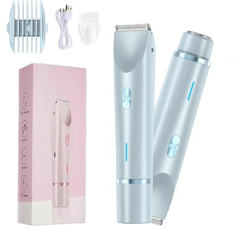 Lorici Rasierer, 2-In-1 Intimrasierer & Trimmer, Ipx7 Wasserdicht, füR Nass & Trockenrasur, Vielseitig füR Gesicht Und KöRpe, Unisex (Blau)