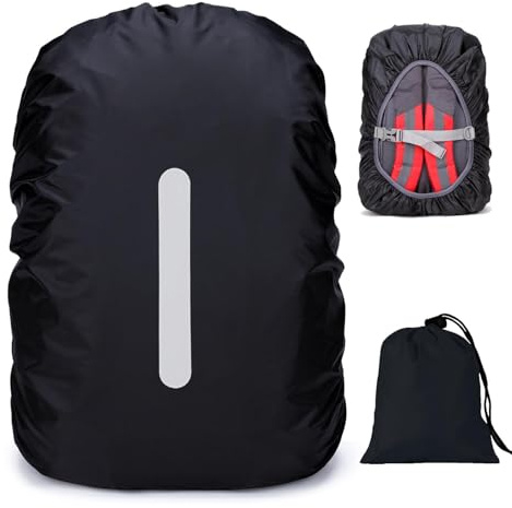 PINEPAN Housse de pluie pour sacs à dos avec bandes réfléchissantes - Imperméable - Protection contre la pluie - Réflecteur - Avec boucle réglable - 20 l