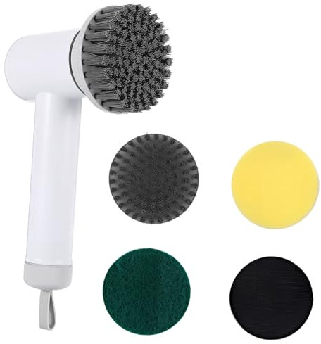 Brosse De Nettoyage Électrique À Vitesse Réglable Autolaveuse De Sol Autonomie De La Batterie Blanc