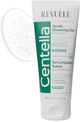 REVUELE Centella Gentle Cleansing Gel – Gel Detergente Viso Delicato Purificante con CICA e Acido Ialuronico, Rimuove Impurità e Sebo, Idrata e Protegge la Pelle da Secchezza, 200 ml