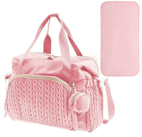 Babywechseltasche - Reisepack, Mutter Carryall | Zipper-Baumwollfach, Seitentaschespenser, Soft Griff Caddy für die Heimnutzung, Wochenendausflüge, Kindertagesstättenabbruch mit gestickten Anima