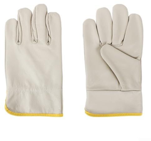 Guantes de soldadura de cuero vacuno con aislamiento térmico y resistencia a la abrasión que proporcionan protección del antebrazo en soldadura y trabajo pesado