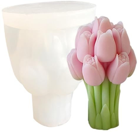 Stampi per candele Bellissimi tulipani Stampo in silicone per fiori Bouquet di tulipani Stampi in silicone per realizzare candele Decorazioni per la casa Ornamenti Stampo per artigianato