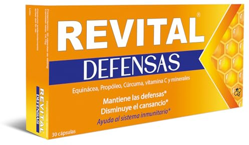 Revital Defensas 30 Cápsulas - Ayuda a Disminuir el Cansancio y la Fatiga y Contribuye a Mantener las Defensas del Organismo - con Equinácea, Propóleo, Cúrcuma, Vitamina C y Minerales