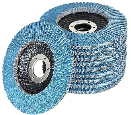 Confezione da 10 dischi lamellari in zirconio 4-1/2 x 7/8 for smerigliatrice angolare - Mole durevoli for metallo e legno(80grit)