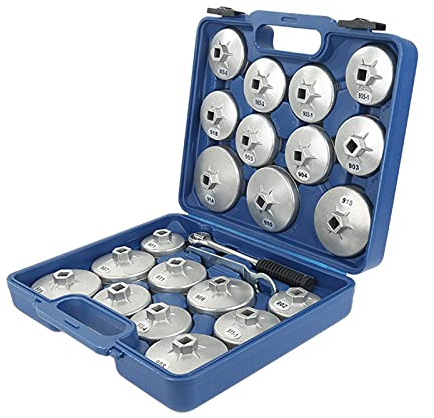 Vendeur Pro Alu Ölfilterkappen 23tlg Ölfilterschlüssel Satz KFZ Ölwechselwerkzeug Druckguss