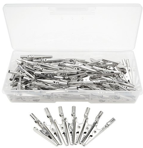 WMYCONGCONG 100 pinzas de metal de cocodrilo (100 piezas sin tapa)