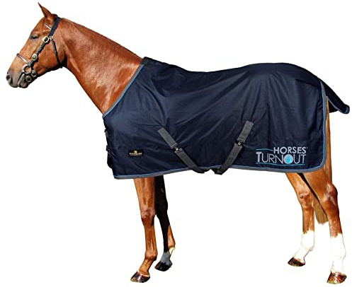 Horses, Coperta da Paddock per Cavallo Turnout, Impermeabile, Resistente, con Cinghie ad Incrocio, Blu 135 cm