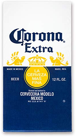 Corona Logo Beach Towel 30 x 60 inch 100% Cotton Beer Label Pool Towel, Travel, Camping, Lake (30 x 60, Blue)